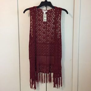Tilly’s Rusty Red Crochet Vest